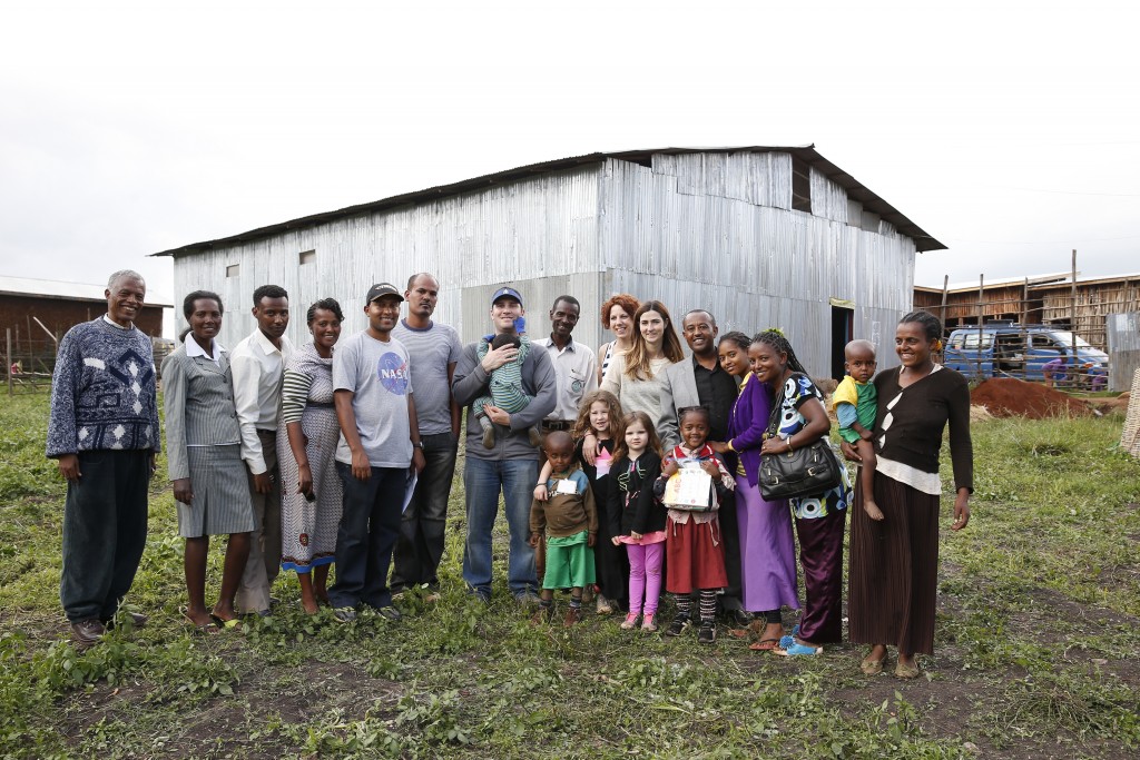Aaron Blank, president/CEO of The Fearey Group, with his family and the leaders of our CarePoint site in Woliso, Ethiopia.