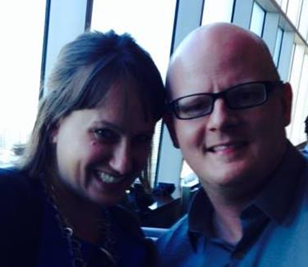 Sara Dellinger and her husband